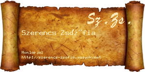 Szerencs Zsófia névjegykártya